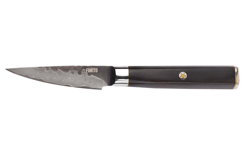 Couteau d'office 9cm Fukito Ébène Damas 10Cr