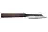 Couteau d'office 9,5cm japonais artisanal Nigara Hamono Black Tsuchime SG2 manche en noyer